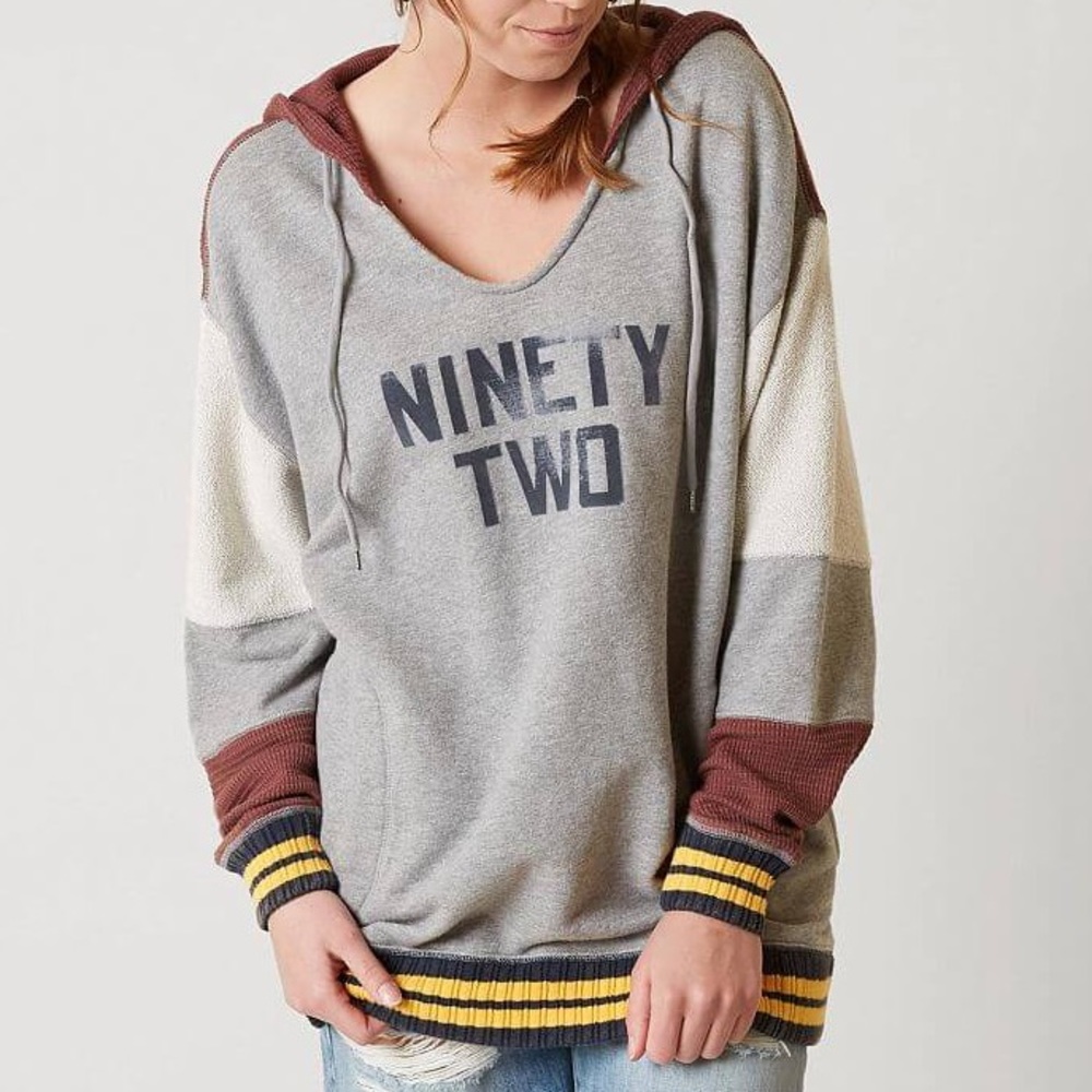 Free People oversized color block retro Naomi ninety-two hoodie